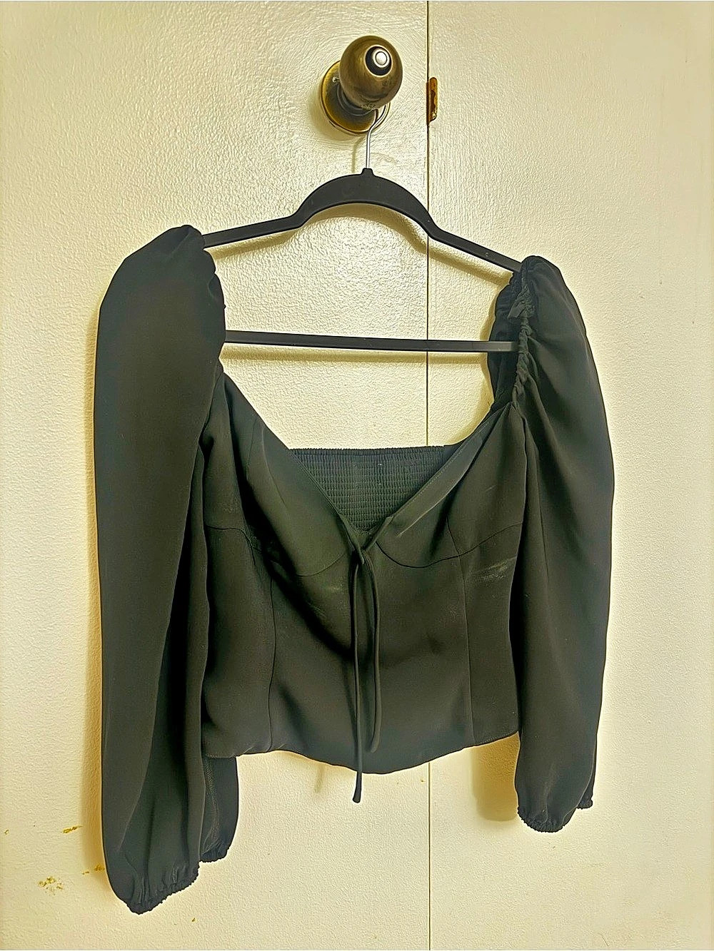 Black Puff Sleeve Blouse